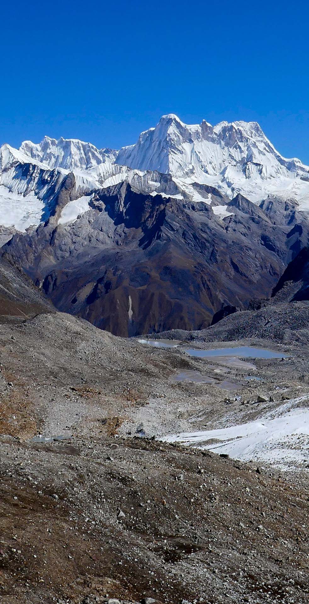 Trekkers hiking a Himalayan mountain trail